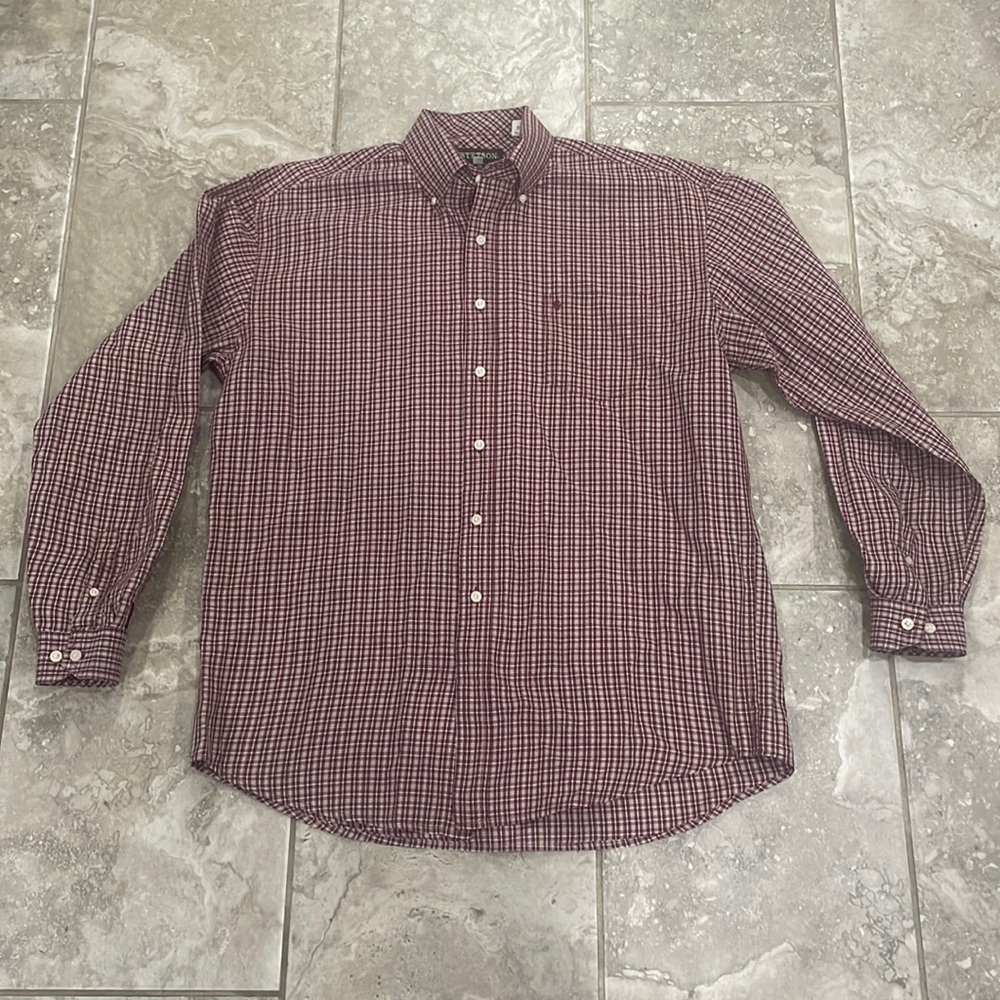 Stetson Men’s Long‎ Sleeve Small Squares Shirt Size Large